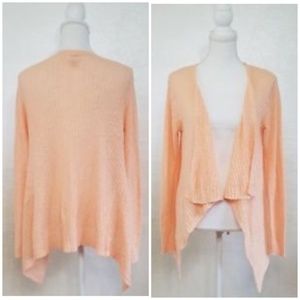 Sundance Coral/Peach Ribbed Angled Cardigan